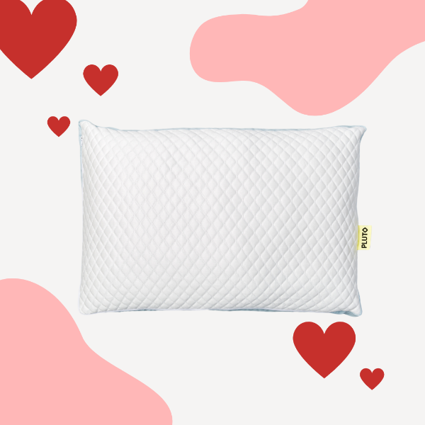 Custom pillow with red hearts